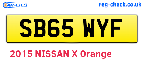 SB65WYF are the vehicle registration plates.