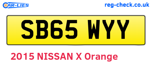 SB65WYY are the vehicle registration plates.
