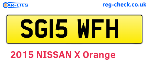 SG15WFH are the vehicle registration plates.