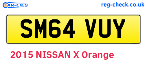 SM64VUY are the vehicle registration plates.