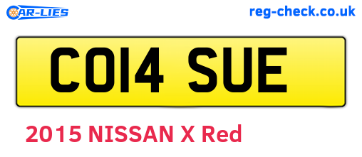 CO14SUE are the vehicle registration plates.
