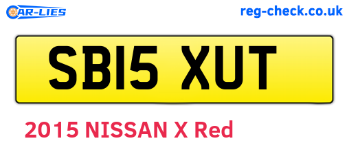 SB15XUT are the vehicle registration plates.