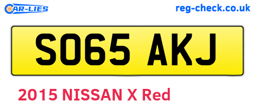SO65AKJ are the vehicle registration plates.
