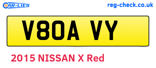 V80AVY are the vehicle registration plates.