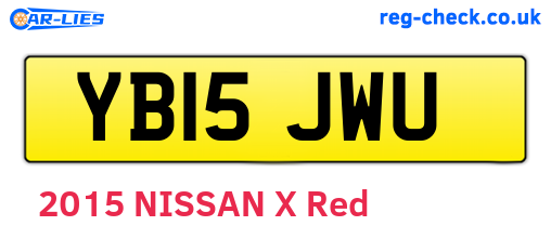 YB15JWU are the vehicle registration plates.