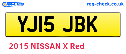 YJ15JBK are the vehicle registration plates.