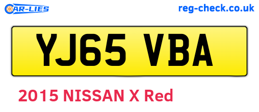YJ65VBA are the vehicle registration plates.