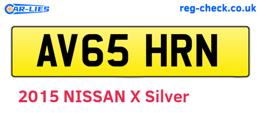 AV65HRN are the vehicle registration plates.