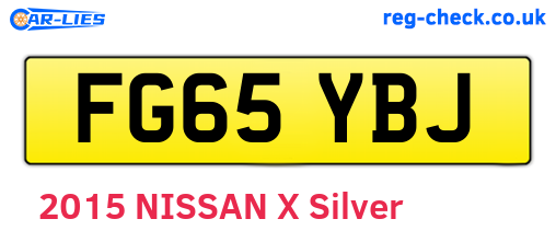 FG65YBJ are the vehicle registration plates.