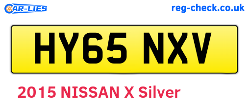 HY65NXV are the vehicle registration plates.