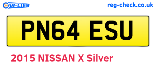 PN64ESU are the vehicle registration plates.