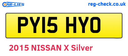 PY15HYO are the vehicle registration plates.
