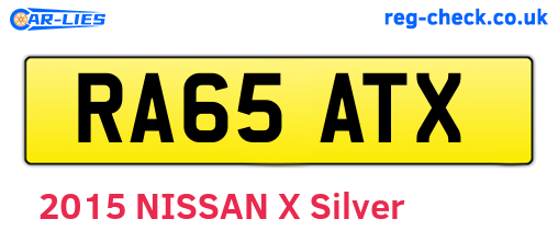 RA65ATX are the vehicle registration plates.