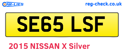 SE65LSF are the vehicle registration plates.