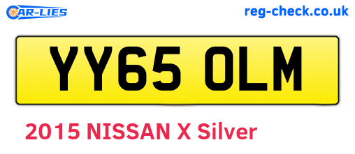 YY65OLM are the vehicle registration plates.