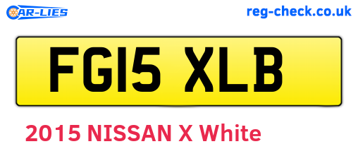 FG15XLB are the vehicle registration plates.