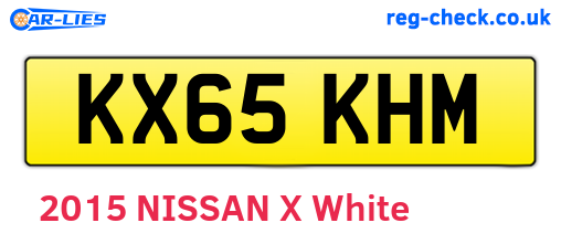 KX65KHM are the vehicle registration plates.