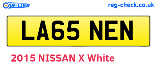 LA65NEN are the vehicle registration plates.