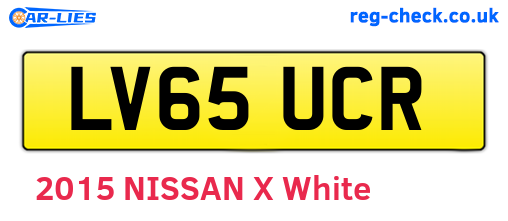 LV65UCR are the vehicle registration plates.