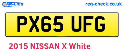 PX65UFG are the vehicle registration plates.