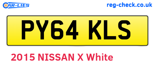 PY64KLS are the vehicle registration plates.