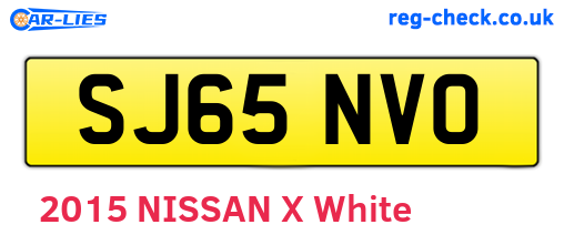 SJ65NVO are the vehicle registration plates.