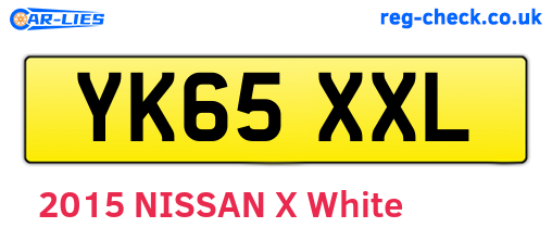 YK65XXL are the vehicle registration plates.