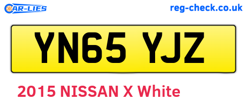 YN65YJZ are the vehicle registration plates.