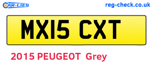 MX15CXT are the vehicle registration plates.