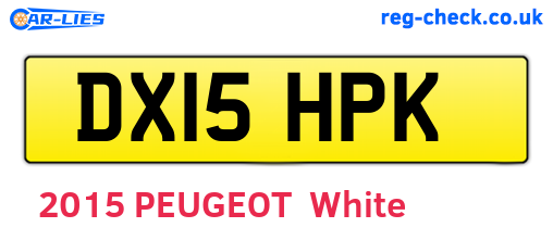 DX15HPK are the vehicle registration plates.