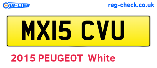 MX15CVU are the vehicle registration plates.