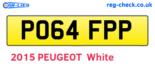 PO64FPP are the vehicle registration plates.