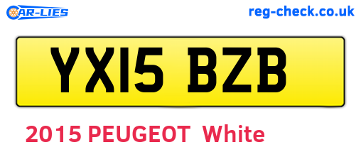 YX15BZB are the vehicle registration plates.
