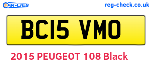 BC15VMO are the vehicle registration plates.
