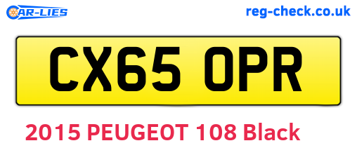 CX65OPR are the vehicle registration plates.