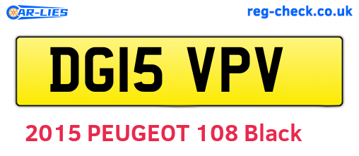 DG15VPV are the vehicle registration plates.
