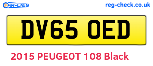 DV65OED are the vehicle registration plates.