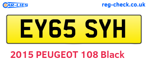 EY65SYH are the vehicle registration plates.
