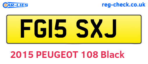 FG15SXJ are the vehicle registration plates.