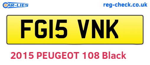 FG15VNK are the vehicle registration plates.