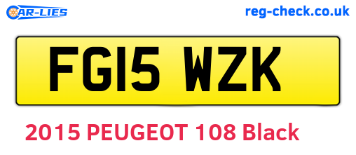 FG15WZK are the vehicle registration plates.