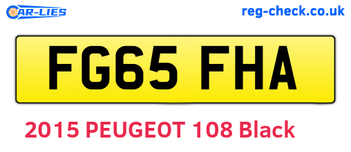 FG65FHA are the vehicle registration plates.