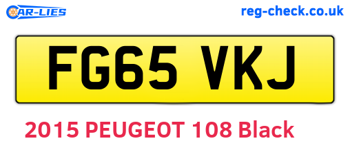 FG65VKJ are the vehicle registration plates.