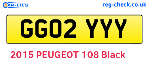 GG02YYY are the vehicle registration plates.