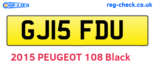 GJ15FDU are the vehicle registration plates.