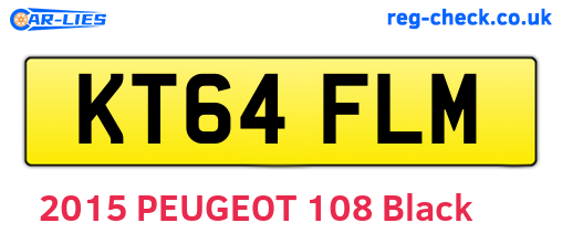 KT64FLM are the vehicle registration plates.