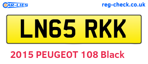 LN65RKK are the vehicle registration plates.