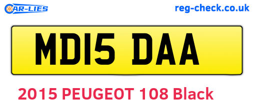 MD15DAA are the vehicle registration plates.