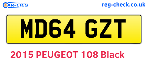 MD64GZT are the vehicle registration plates.