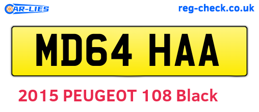 MD64HAA are the vehicle registration plates.